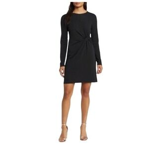 Lilly Pulitzer NWT Black Long Sleeve Lynn Twist Front Sheath Dress Size Small‎